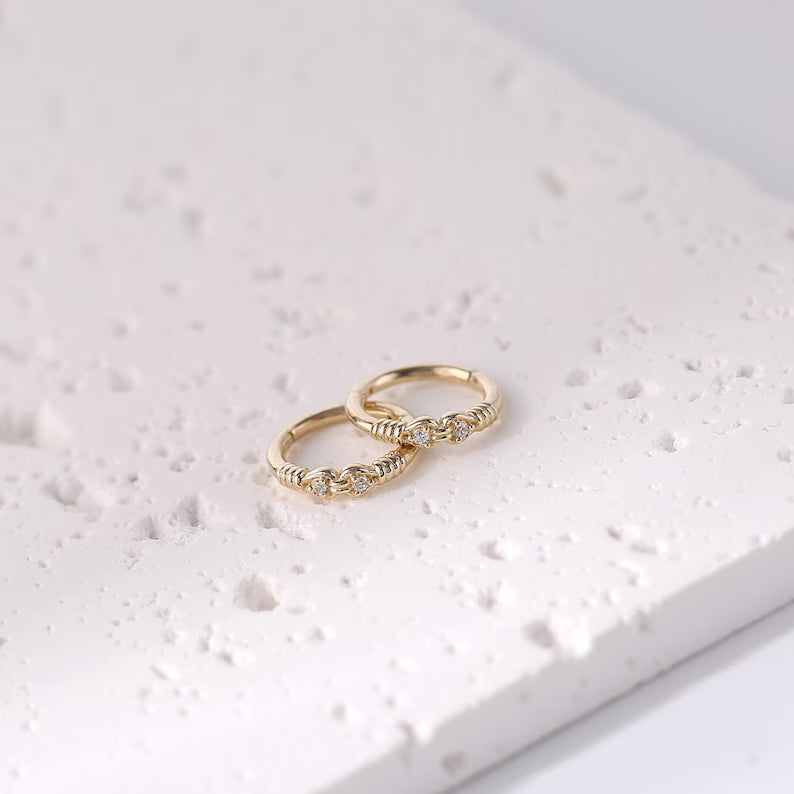 14K Gold Heart Knot Septum Daith Helix Nose Hoop 16g 8mm