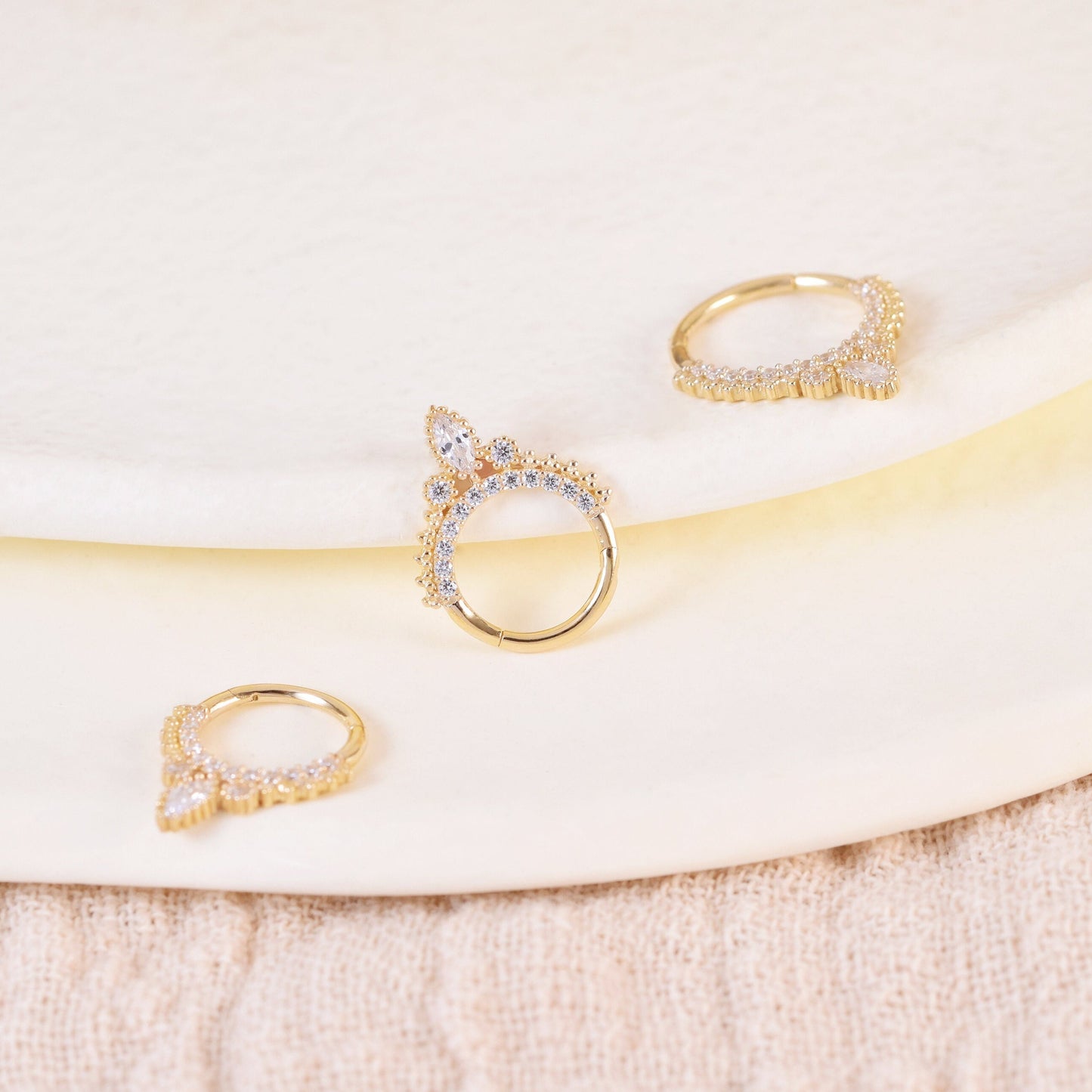 14K Solid Gold Septum Daith Cartilage Hoop Nose Ring