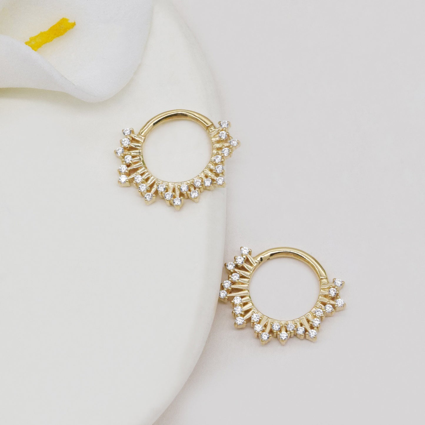 14K Solid Gold Hoop Earring 16G
