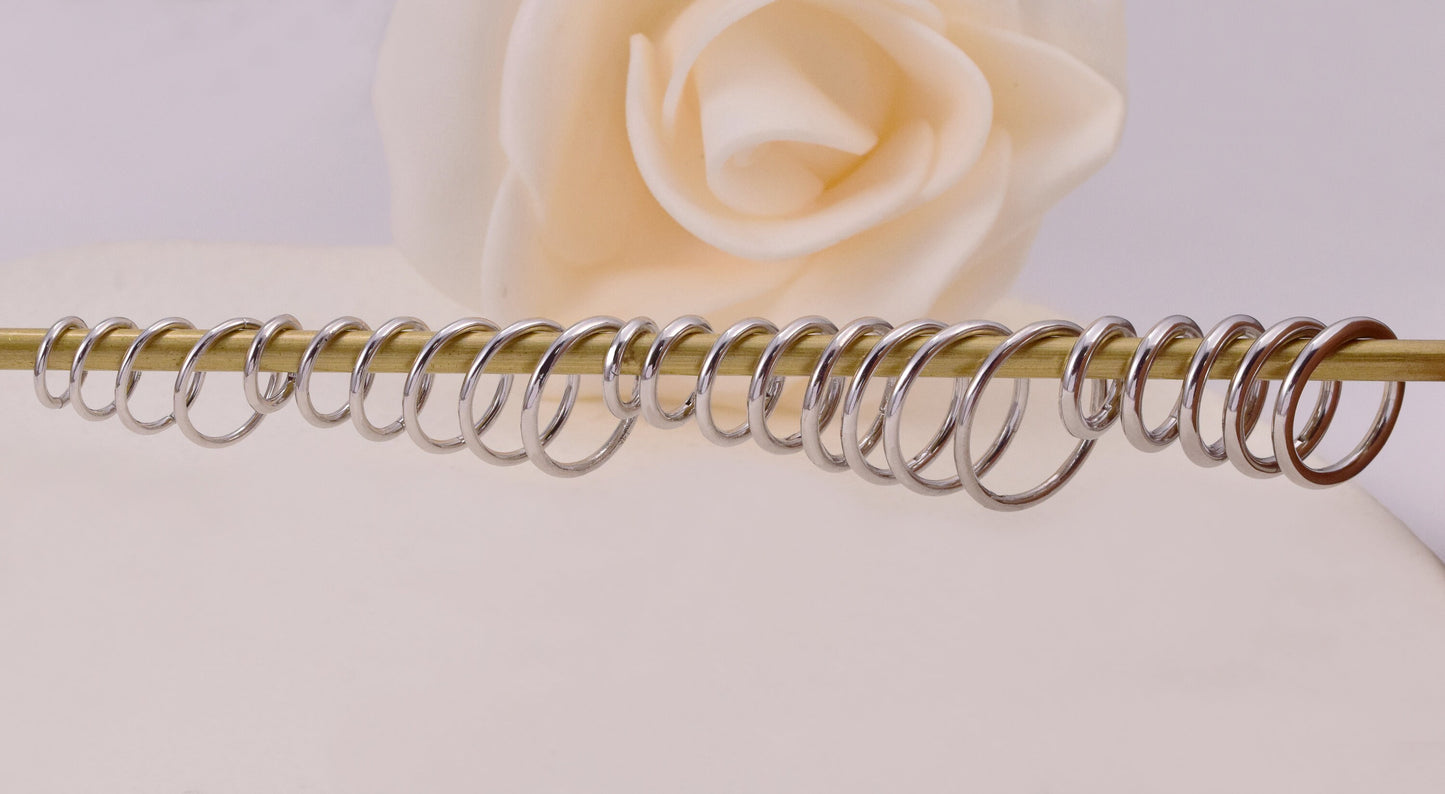 14K Solid White Gold Hinged Hoop Earring 16G 18G