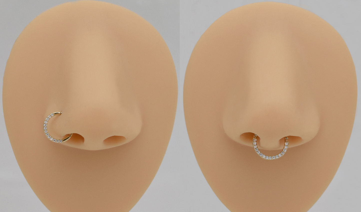 14K Solid Gold Septum Hoop 16g Gift