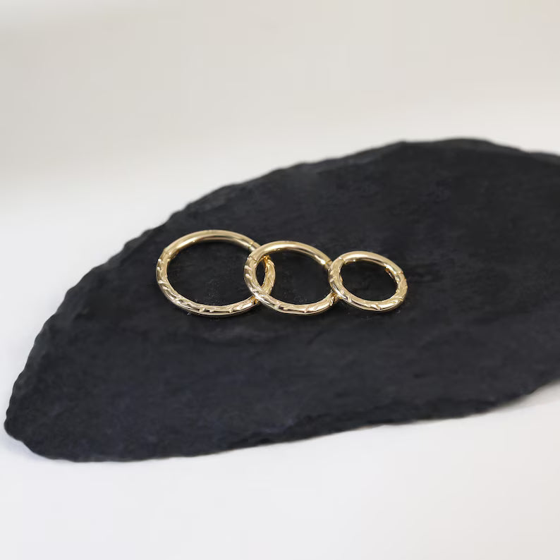 14K Gold Braided Hoop Septum Helix Tragus Rook 16g 6/8/10mm