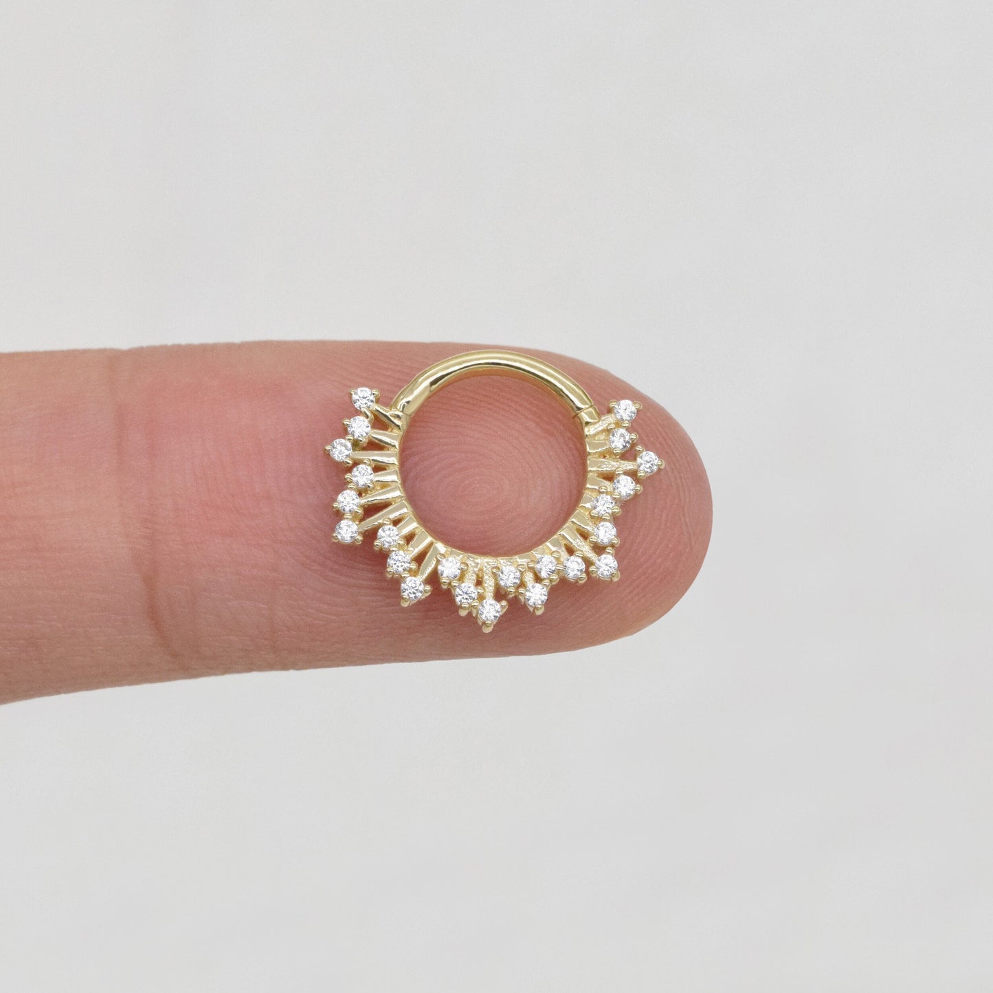 14K Solid Gold Hoop Earring 16G