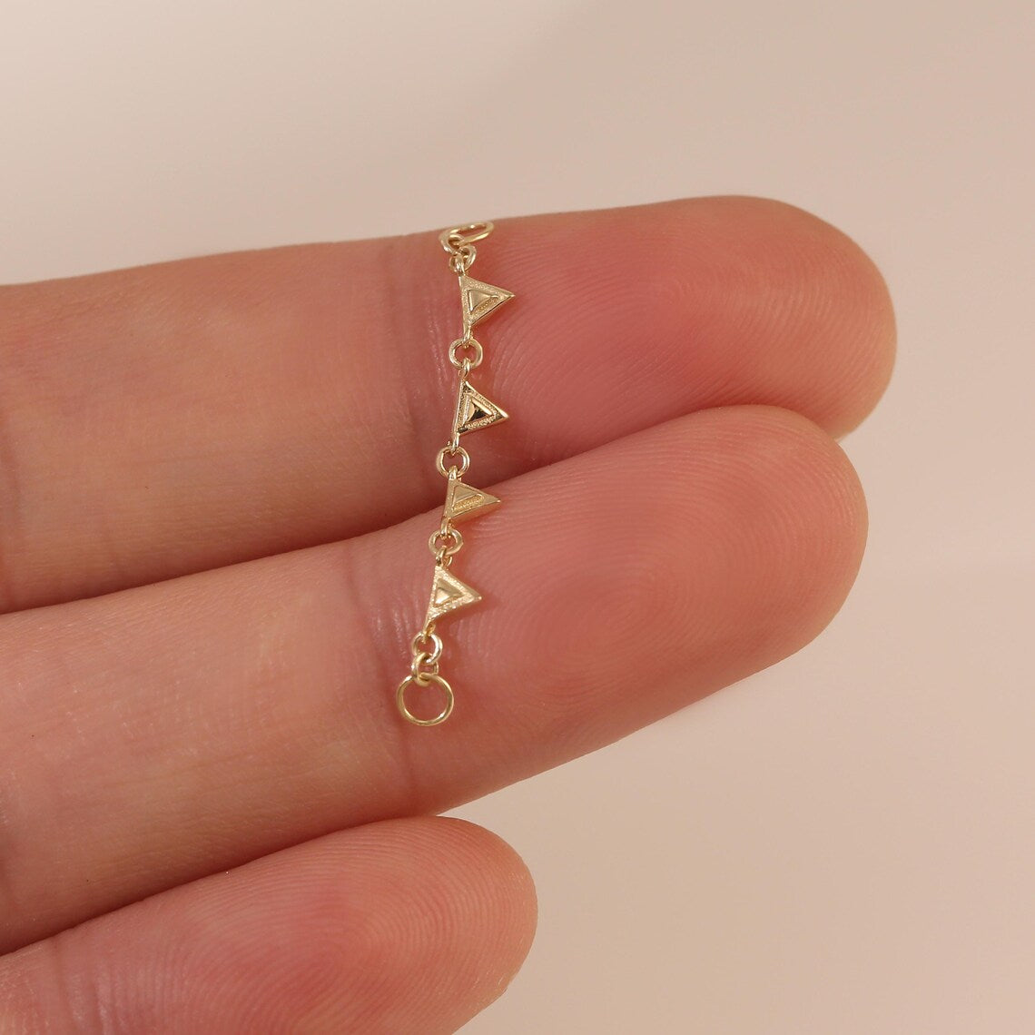 14K Solid Gold Triangle Chain Helix Nose Accessory