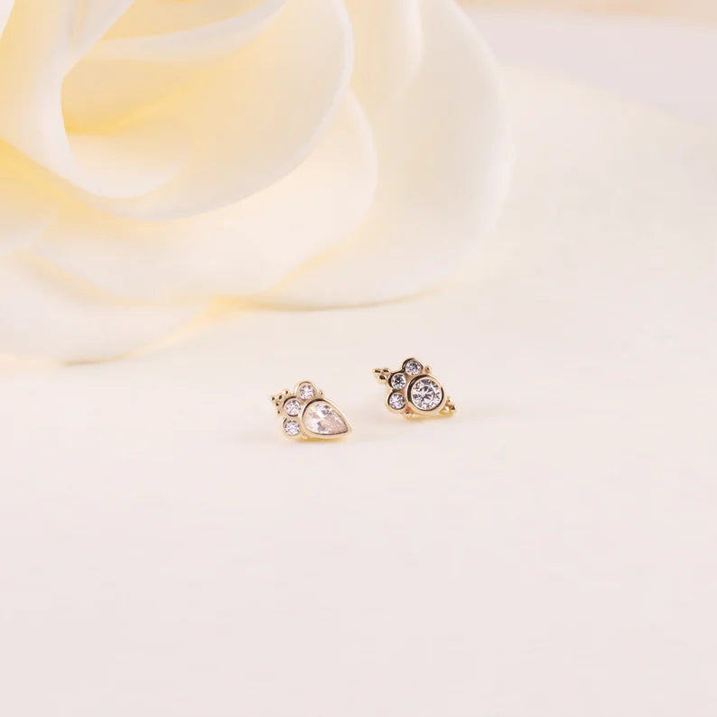 14k Gold Mini Helix Conch Tragus Stud
