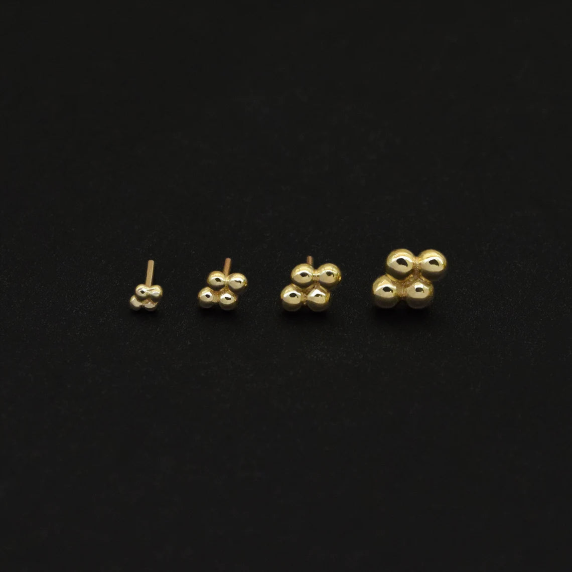 14K Solid Gold Four Dot Stud Labret
