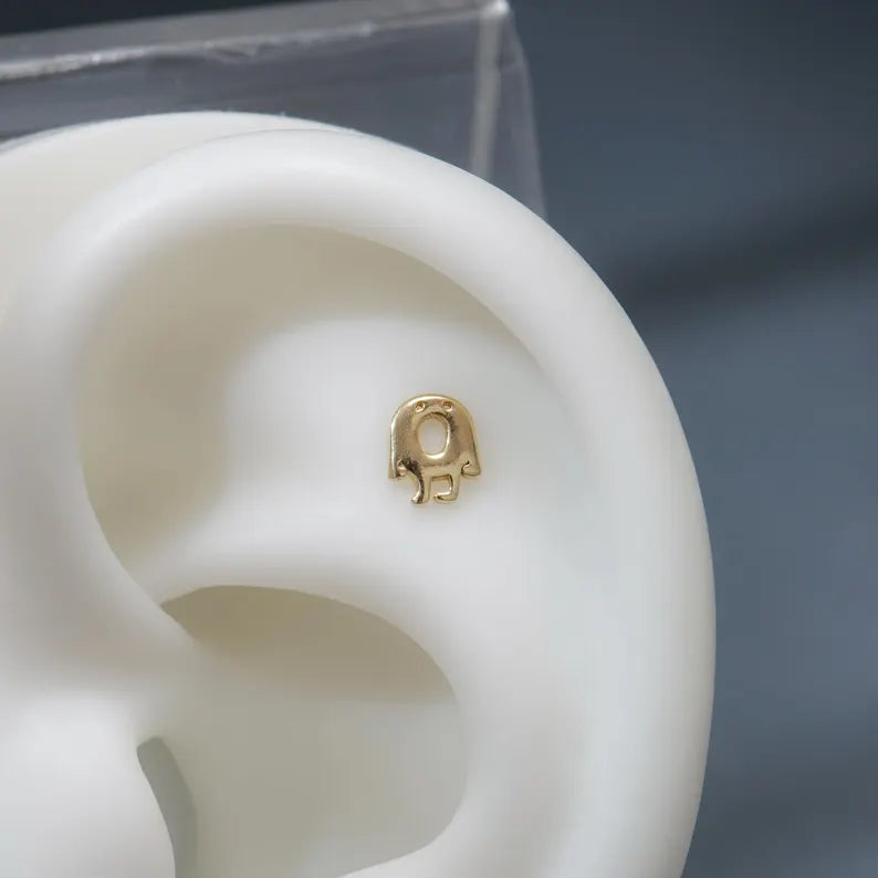 14k Solid Gold Drip Cartilage Earring