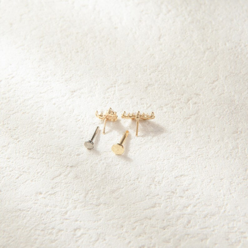 14K Gold CZ Cluster Stud Earring