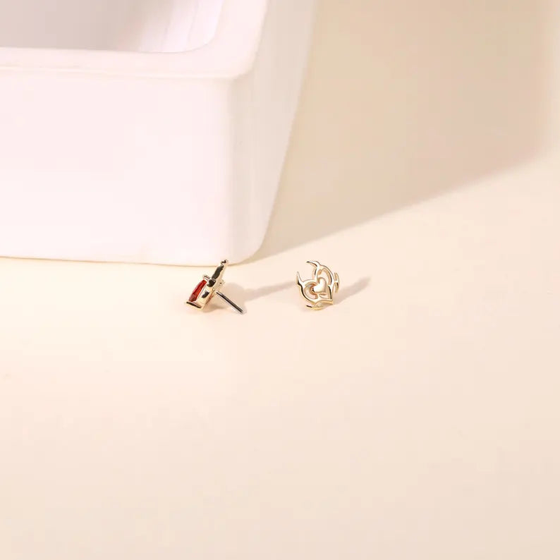 14K Gold Magic Heart Stud Earring