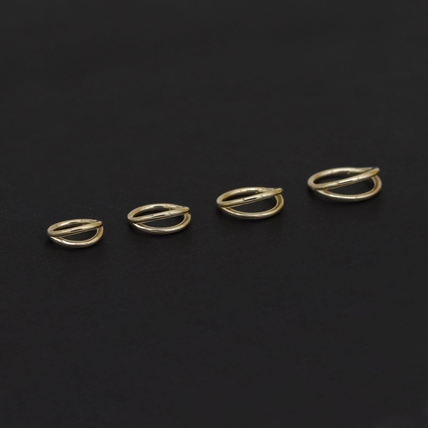 14K Solid Gold Double Row Hoop Septum Daith Cartilage Ring 16G