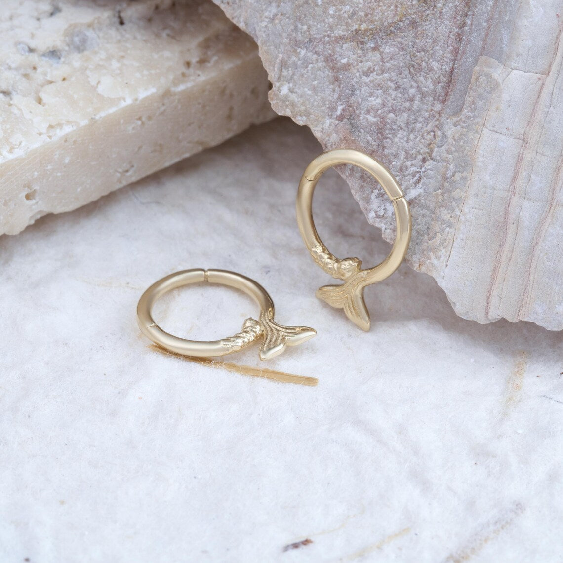 14K Gold Mermaid Tail Septum Hoop