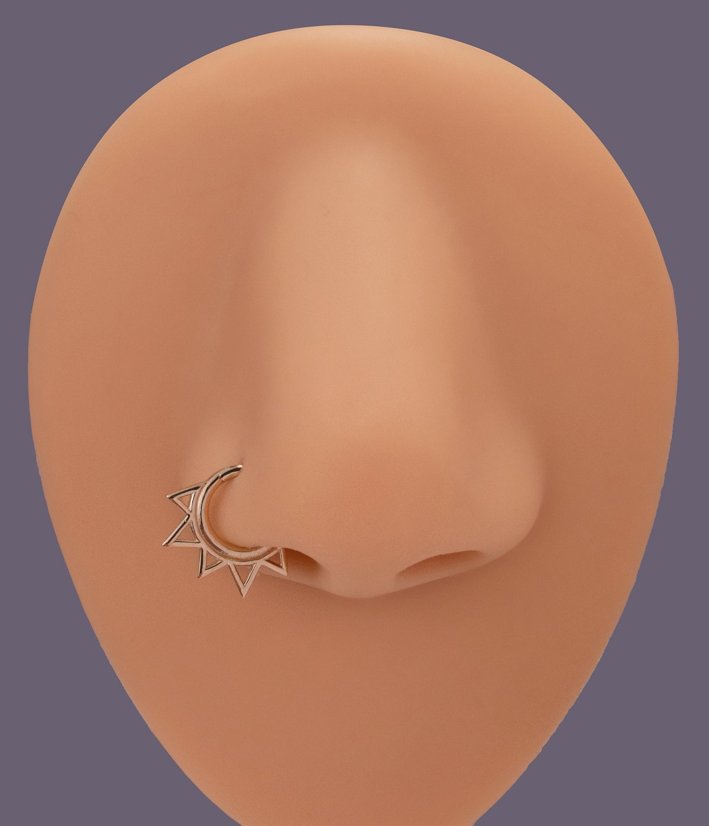 14K Solid Gold Flower Petal Daith Septum Clicker Hoop