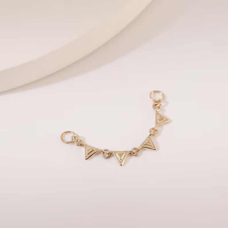 14K Solid Gold Triangle Chain Helix Nose Accessory