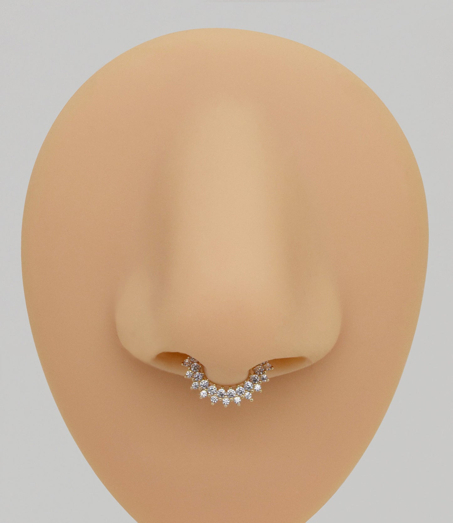 14K Solid Gold Double Row Hinged Hoop