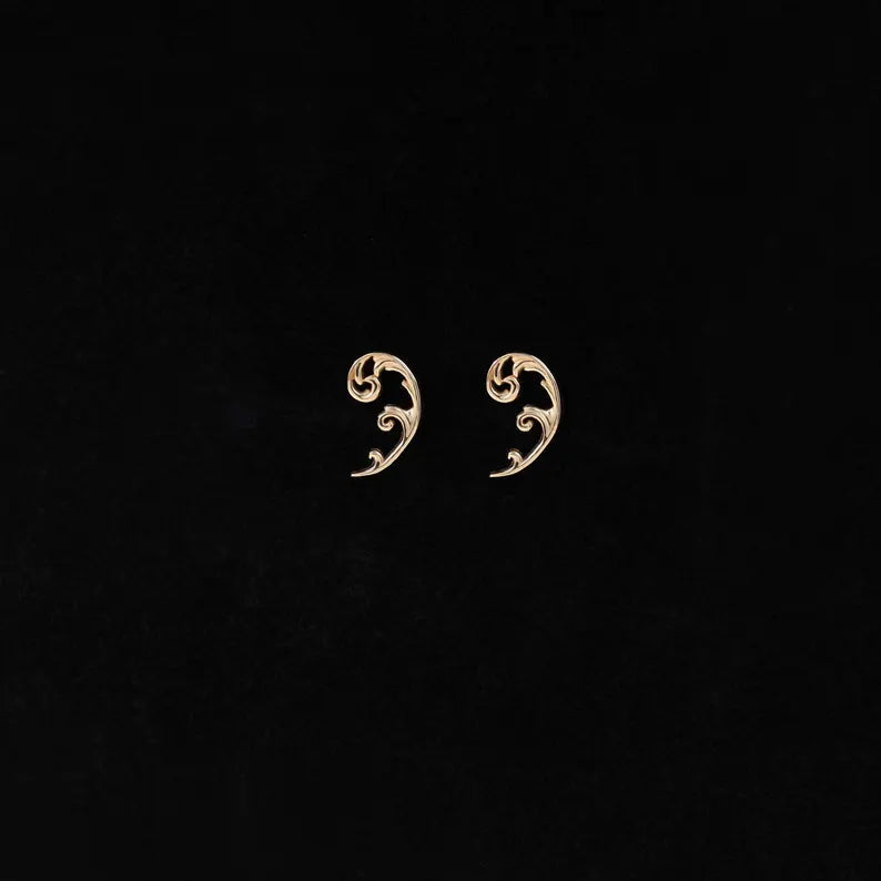14K Solid Gold Vine Leaf Ear Climber