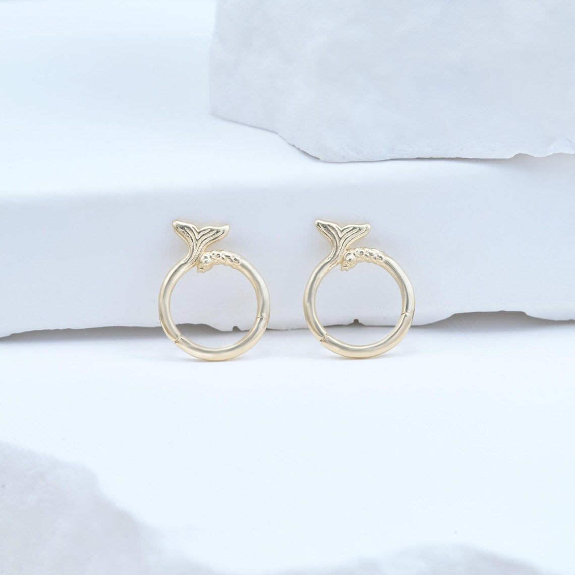 14K Gold Mermaid Tail Septum Hoop