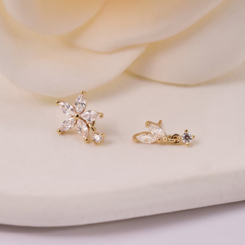 14K Gold Tragus Conch Drop Earring