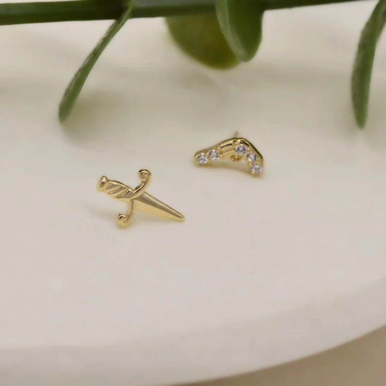 14K Solid Gold Tiny Toy Model Stud Earring 20g