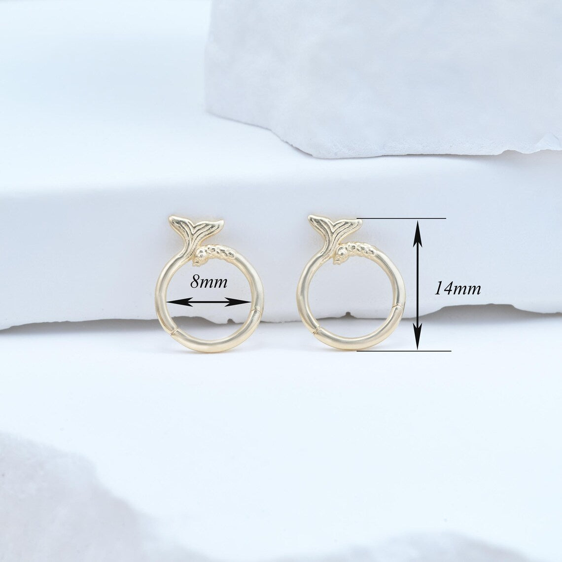 14K Gold Mermaid Tail Septum Hoop