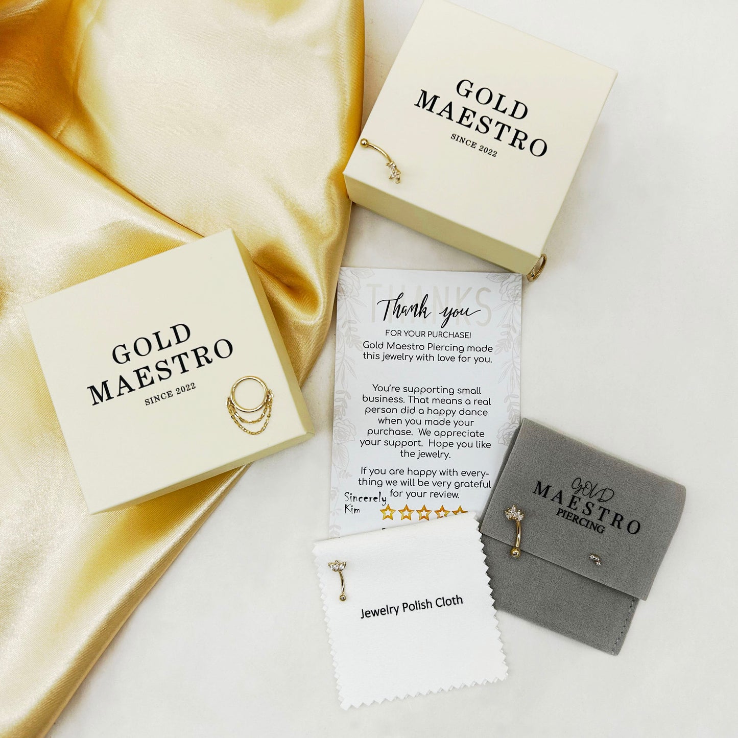 Package of the body Jewelry. It come with ring box and thank you card