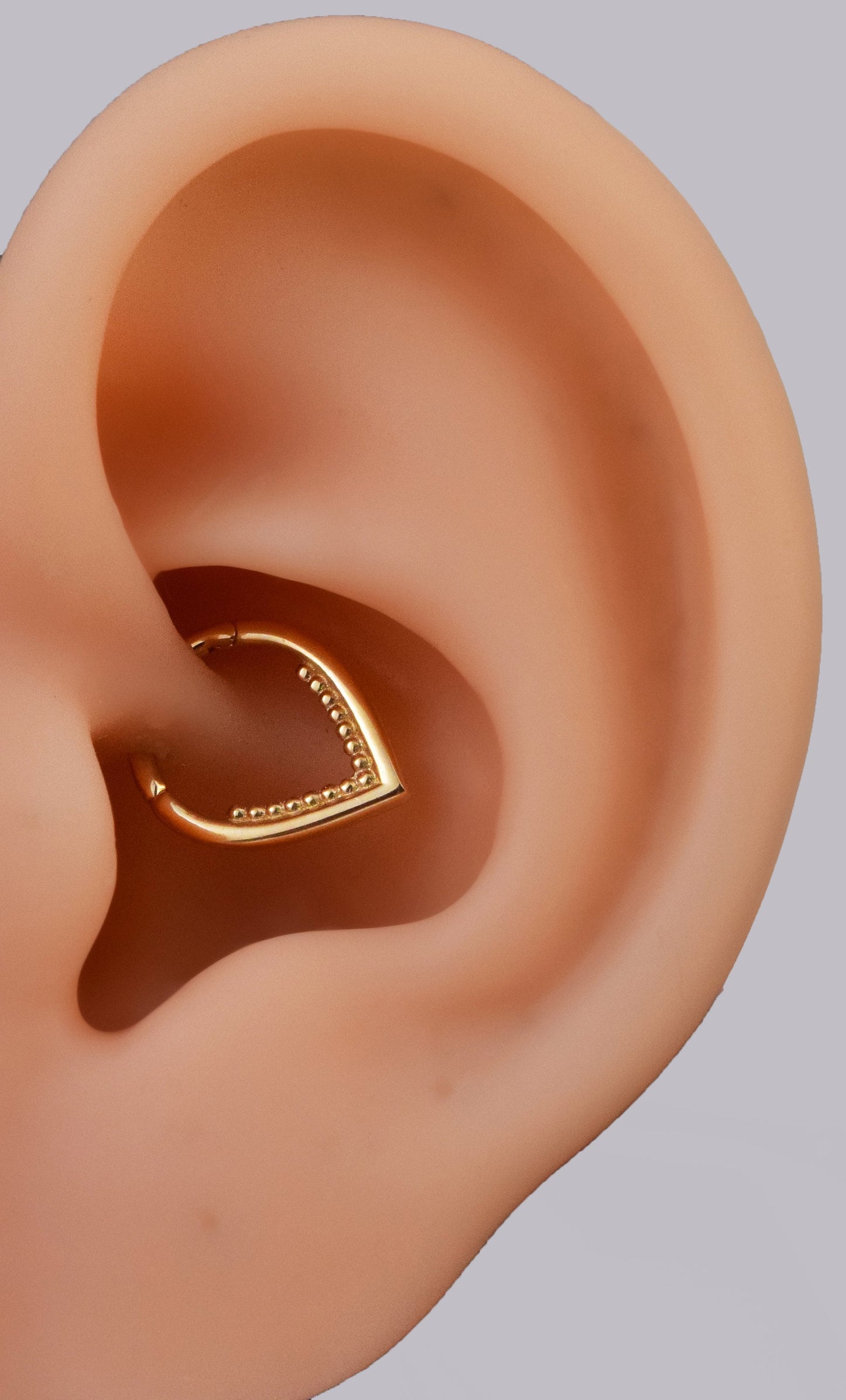 14K Solid Gold V-Shaped Septum Ring 16G