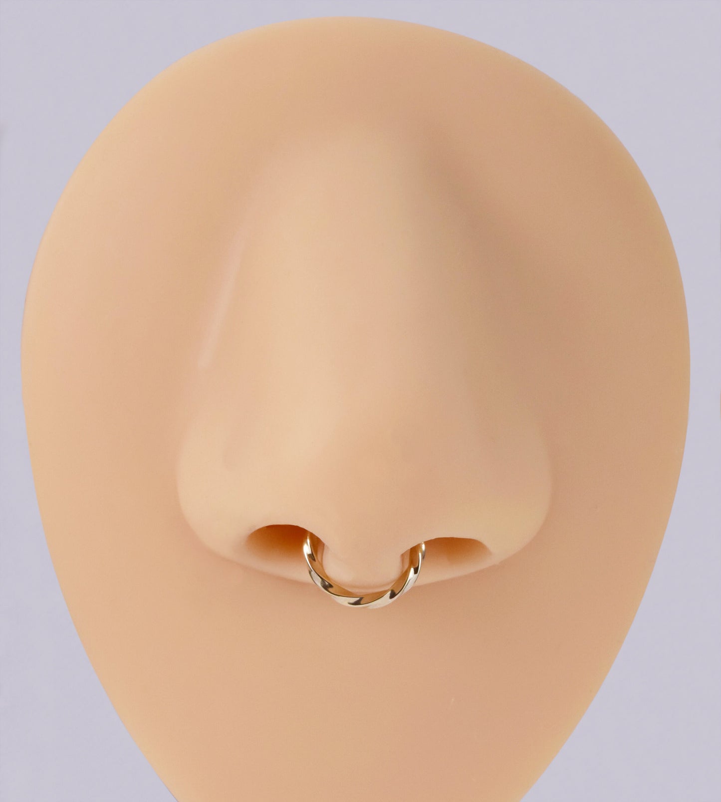 14K Solid Gold Twisted Hoop Earring 16G