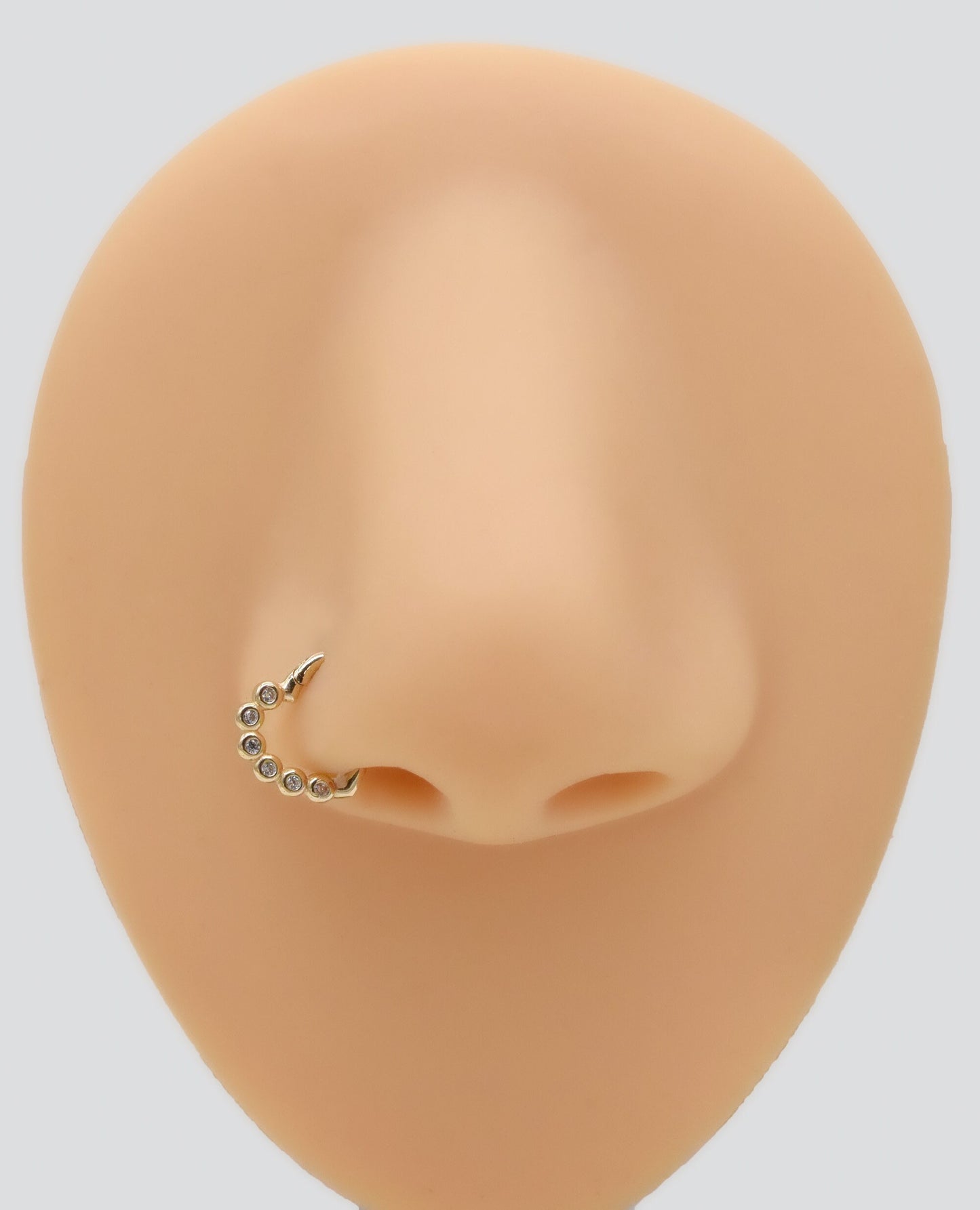 14K Solid Gold Heart Hoop Earring Nose Ring Daith Piercing