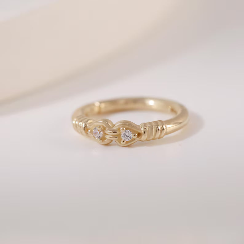 14K Gold Heart Knot Septum Daith Helix Nose Hoop 16g 8mm