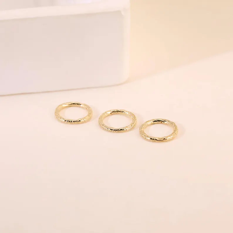 14K Gold Petal Hinged Hoop Nose Ring 16g