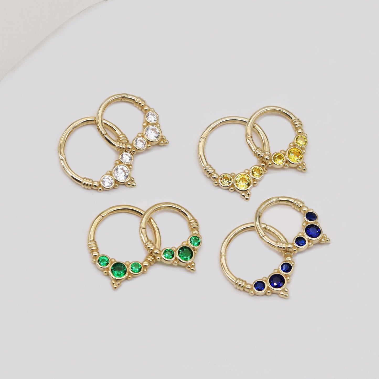 14K Solid Gold Septum Hoop 16g