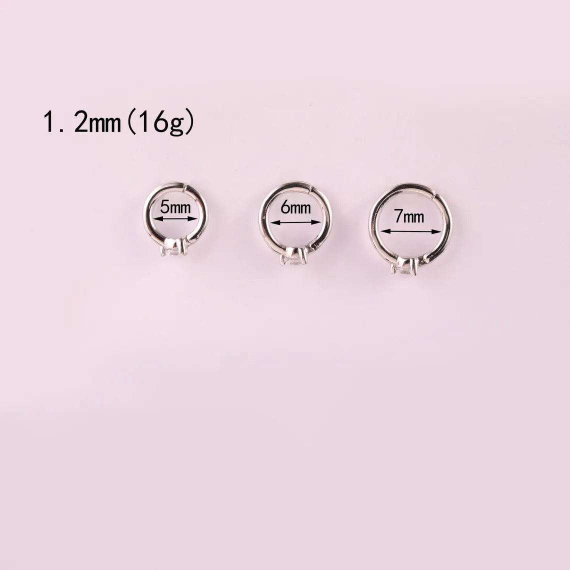 14K White Gold Tiny Huggie Hoop Earring