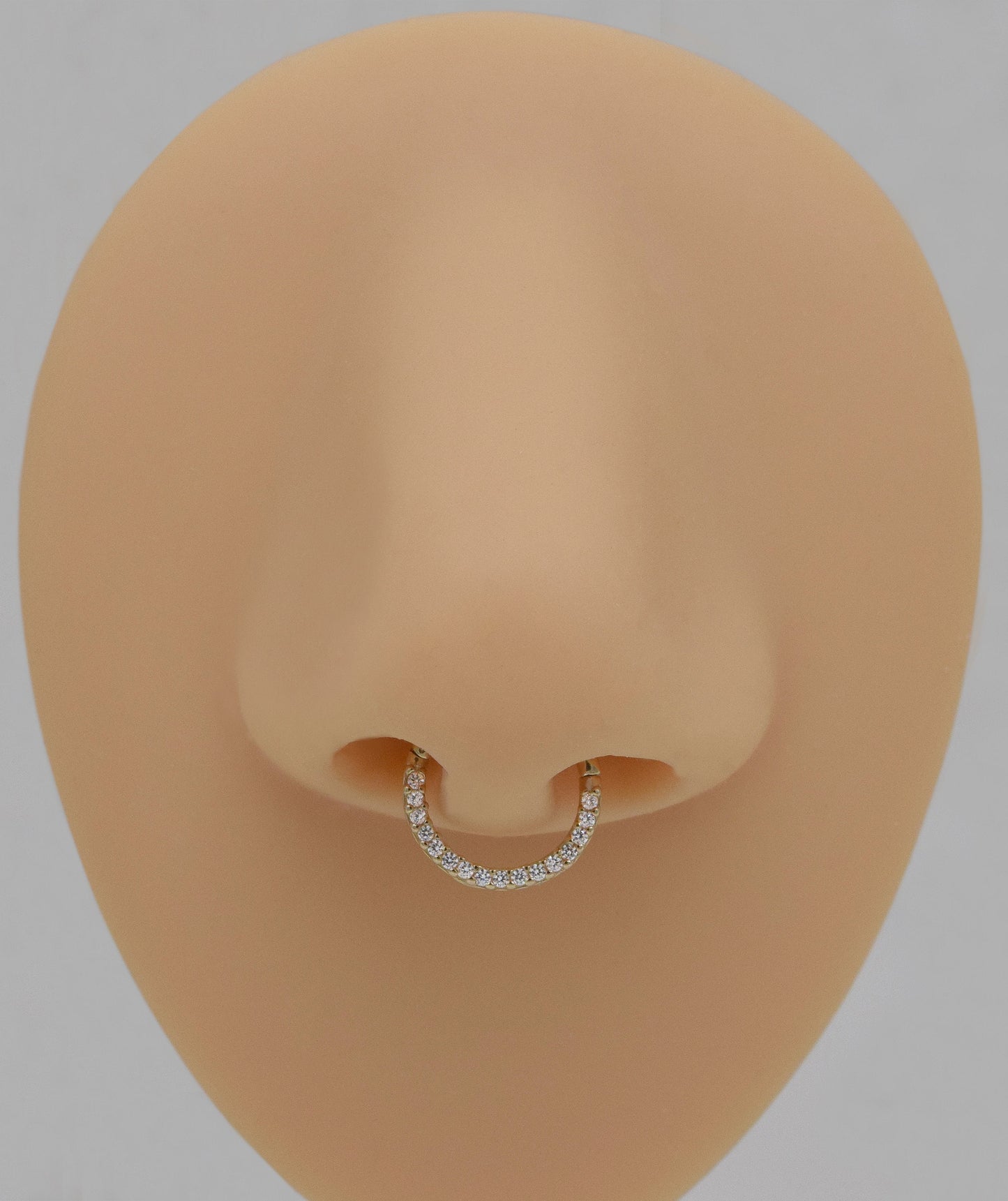 14K Solid Gold Septum Hoop 16g Gift