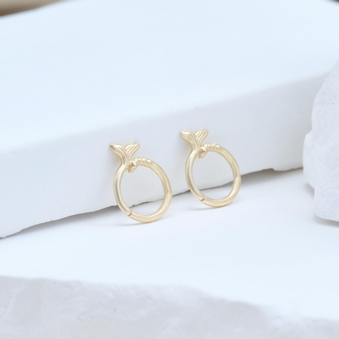 14K Gold Mermaid Tail Septum Hoop