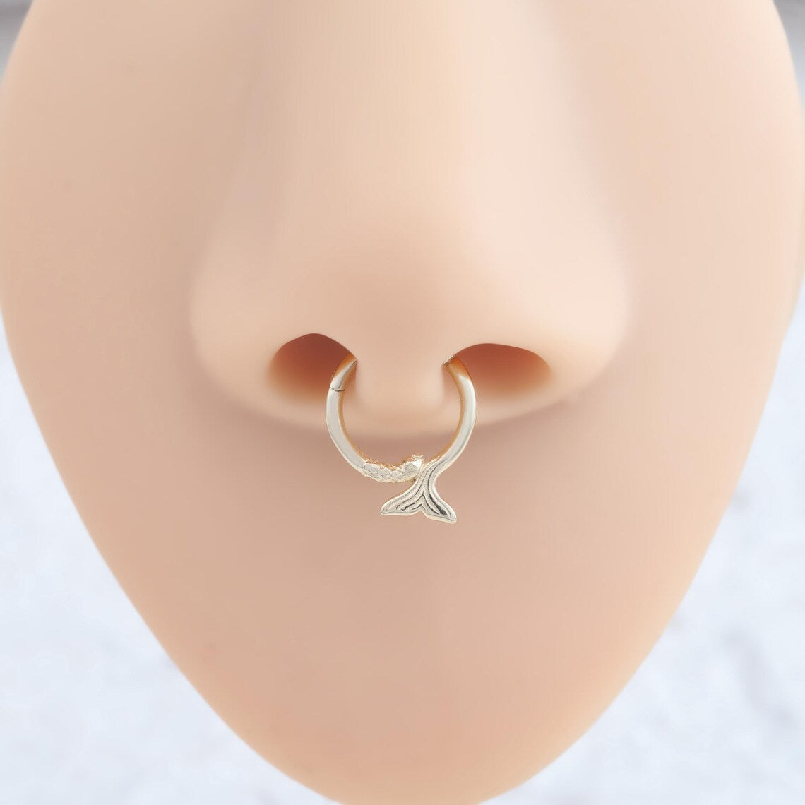 14K Gold Mermaid Tail Septum Hoop
