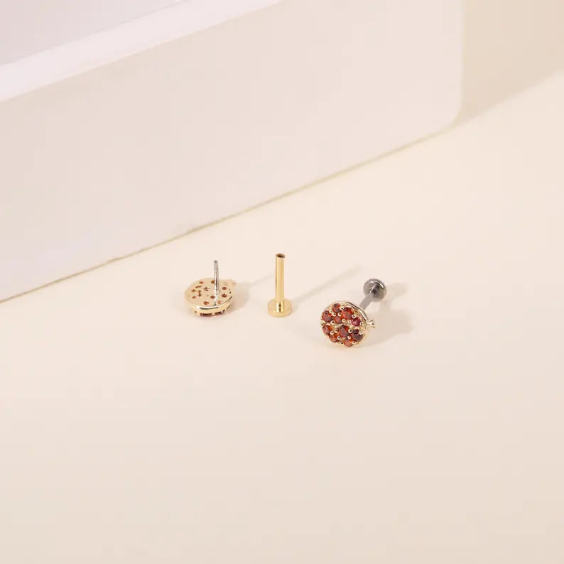 14K Gold Pomegranate Cartilage Stud