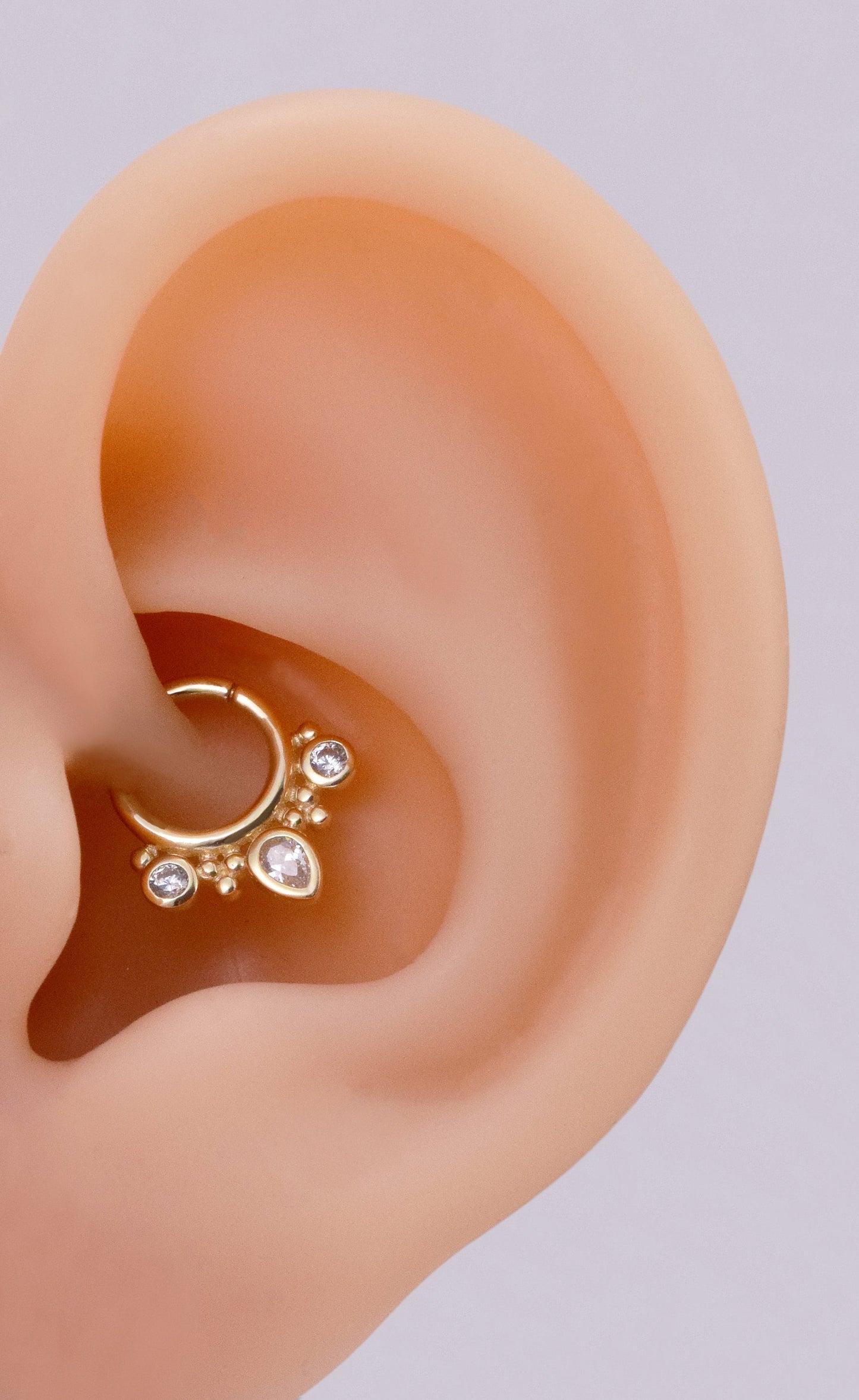 14K Solid Gold Teardrop Cartilage Hoop