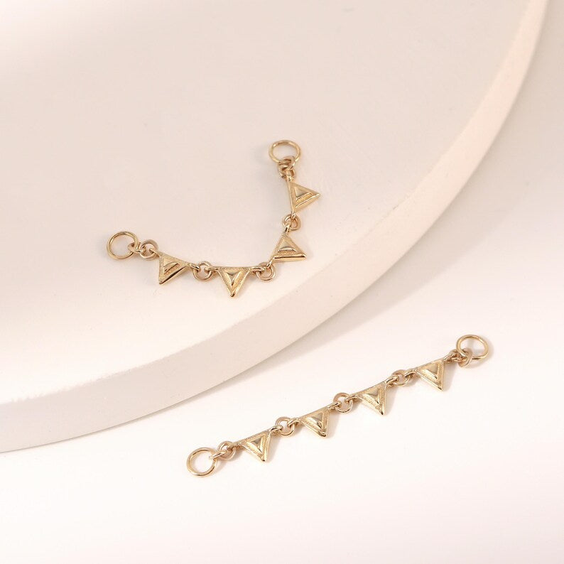 14K Solid Gold Triangle Chain Helix Nose Accessory
