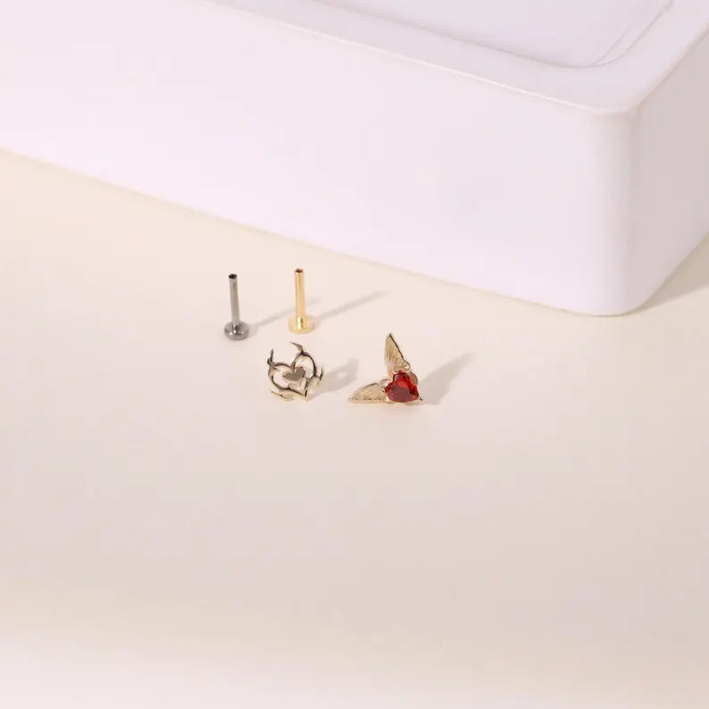 14K Gold Magic Heart Stud Earring