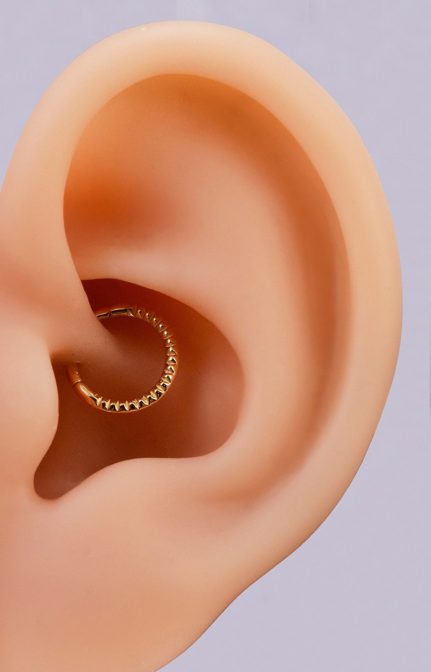 14K Solid Gold Pyramid Cut Septum Hoop Cartilage Clicker