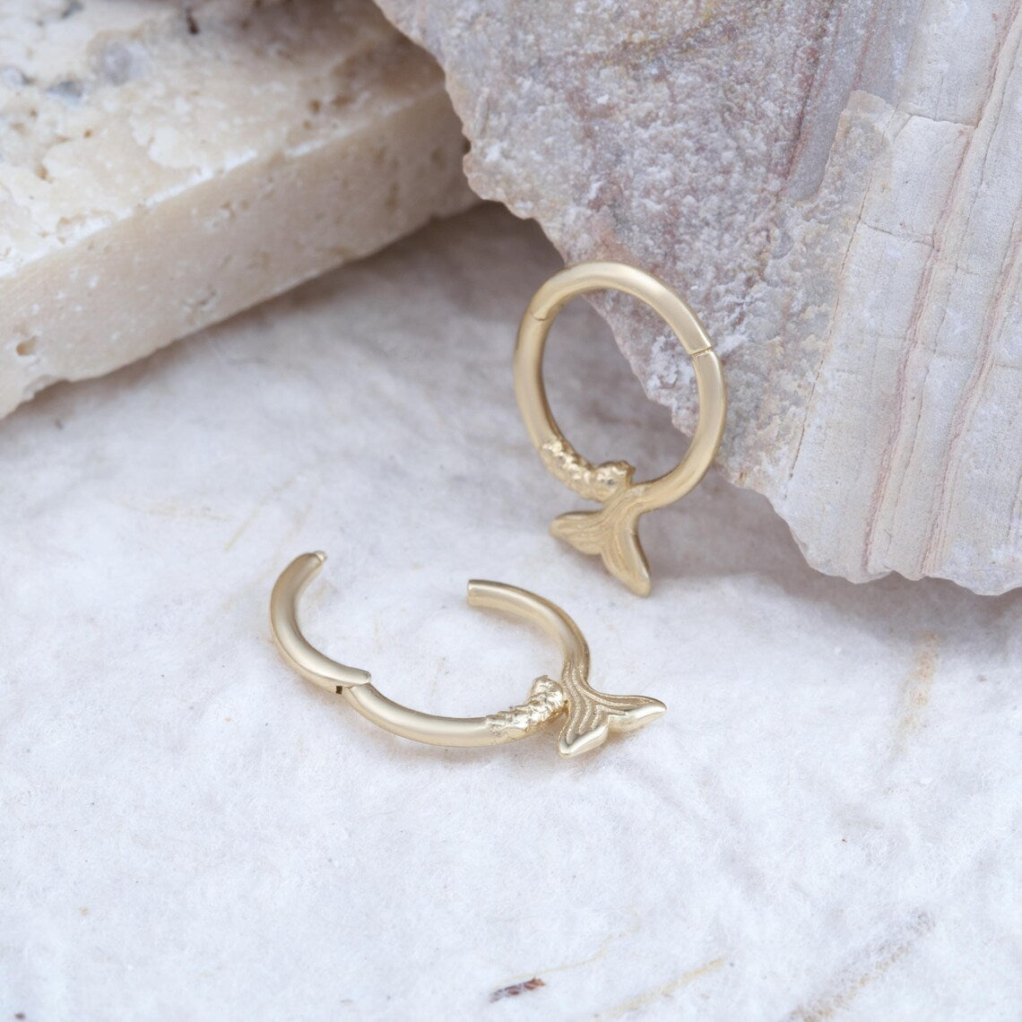 14K Gold Mermaid Tail Septum Hoop