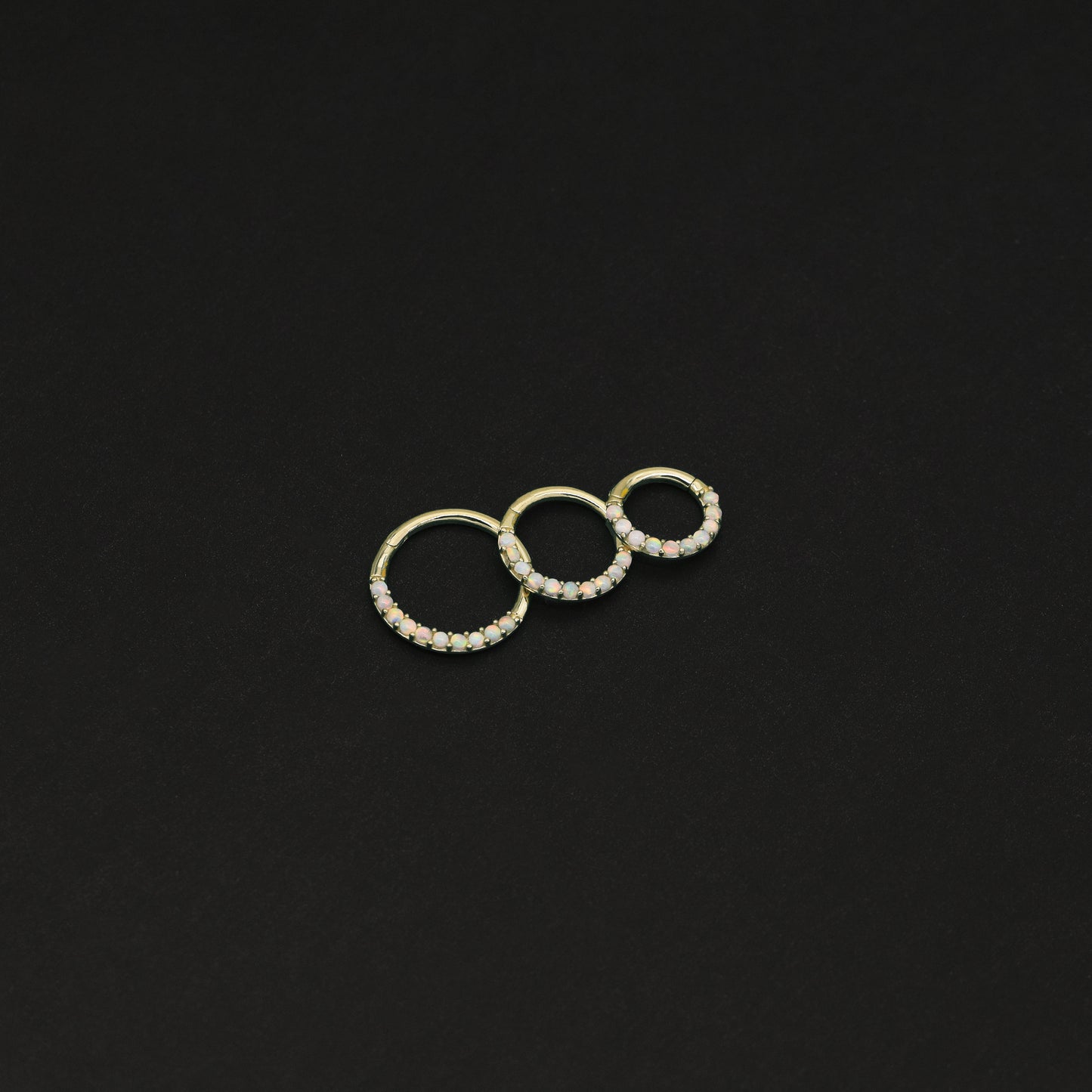 14K Solid Gold Opal Septum Ring Cartilage Hoop 16g 6/8/10mm