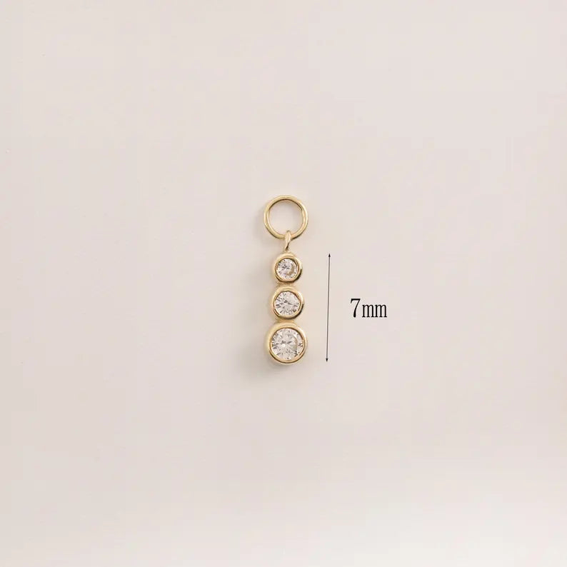 14K Gold Triple Braided Hoop Dangle Earring