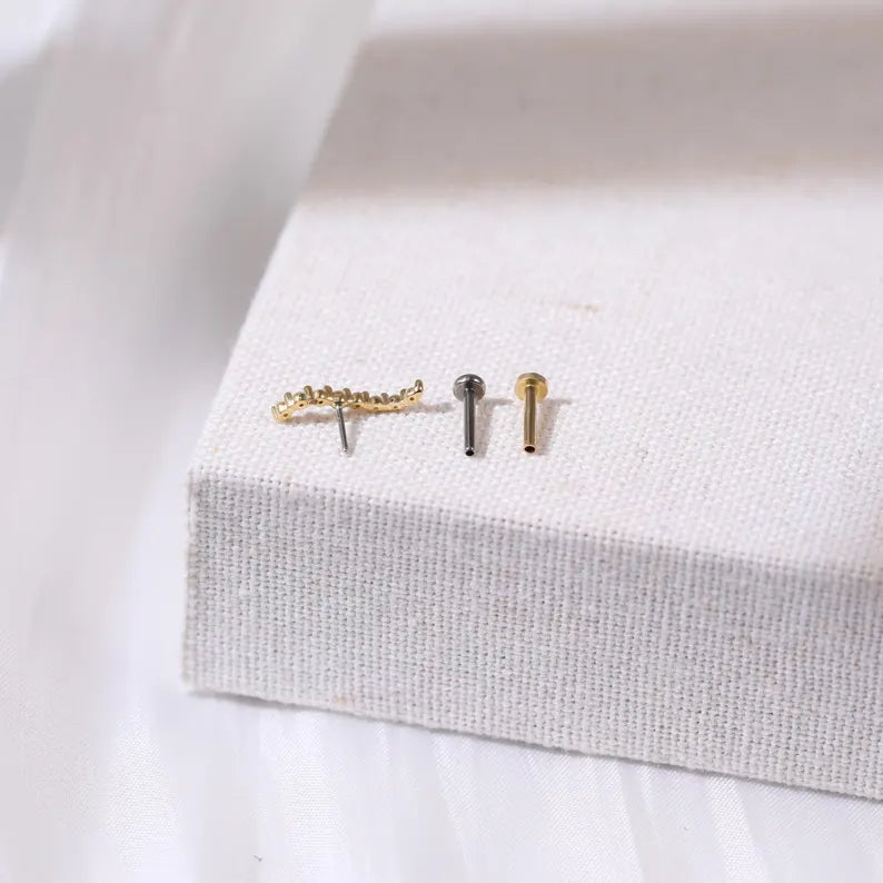 14K Solid Gold Crystal Climber Earring