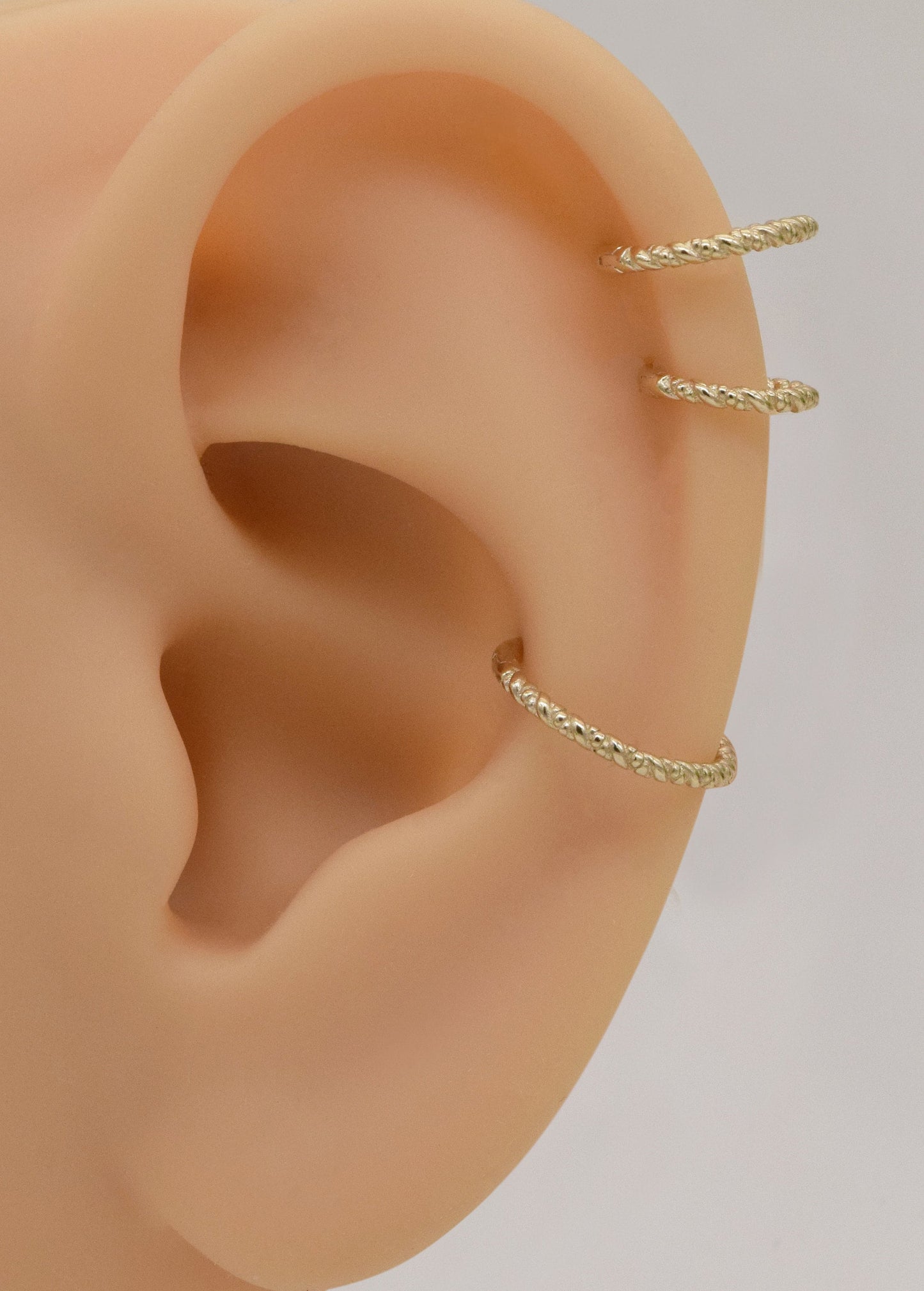 14K Solid Gold Twisted Septum Hoop 16G