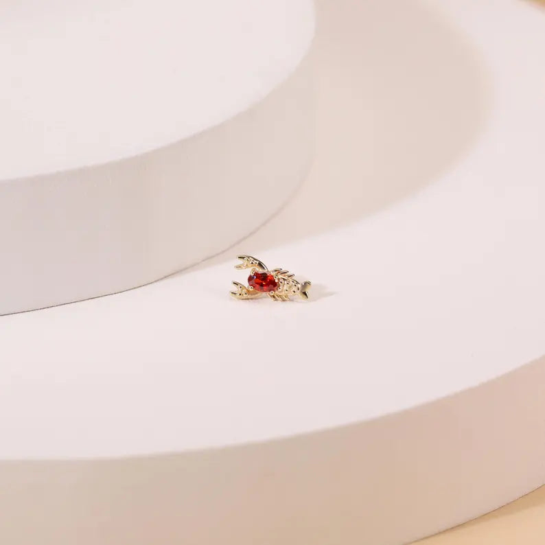 14K Gold Lobster Cartilage Stud