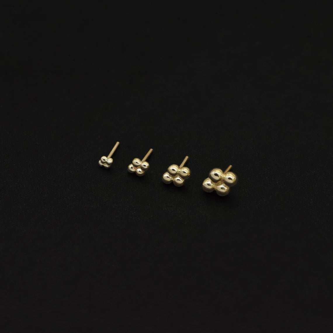 14K Solid Gold Four Dot Stud Labret