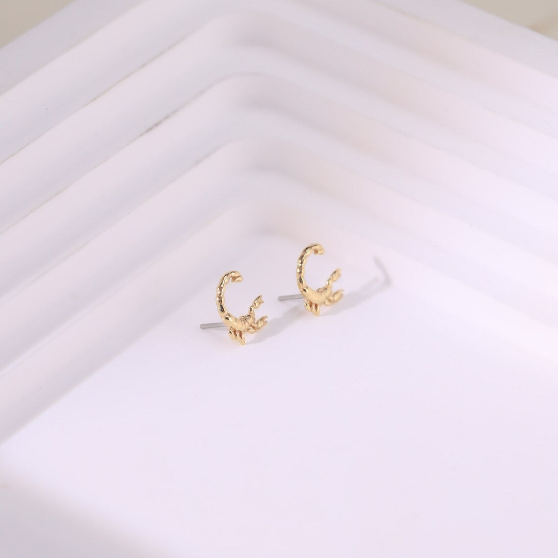 14K Gold Scorpion Stud Earring for Piercing