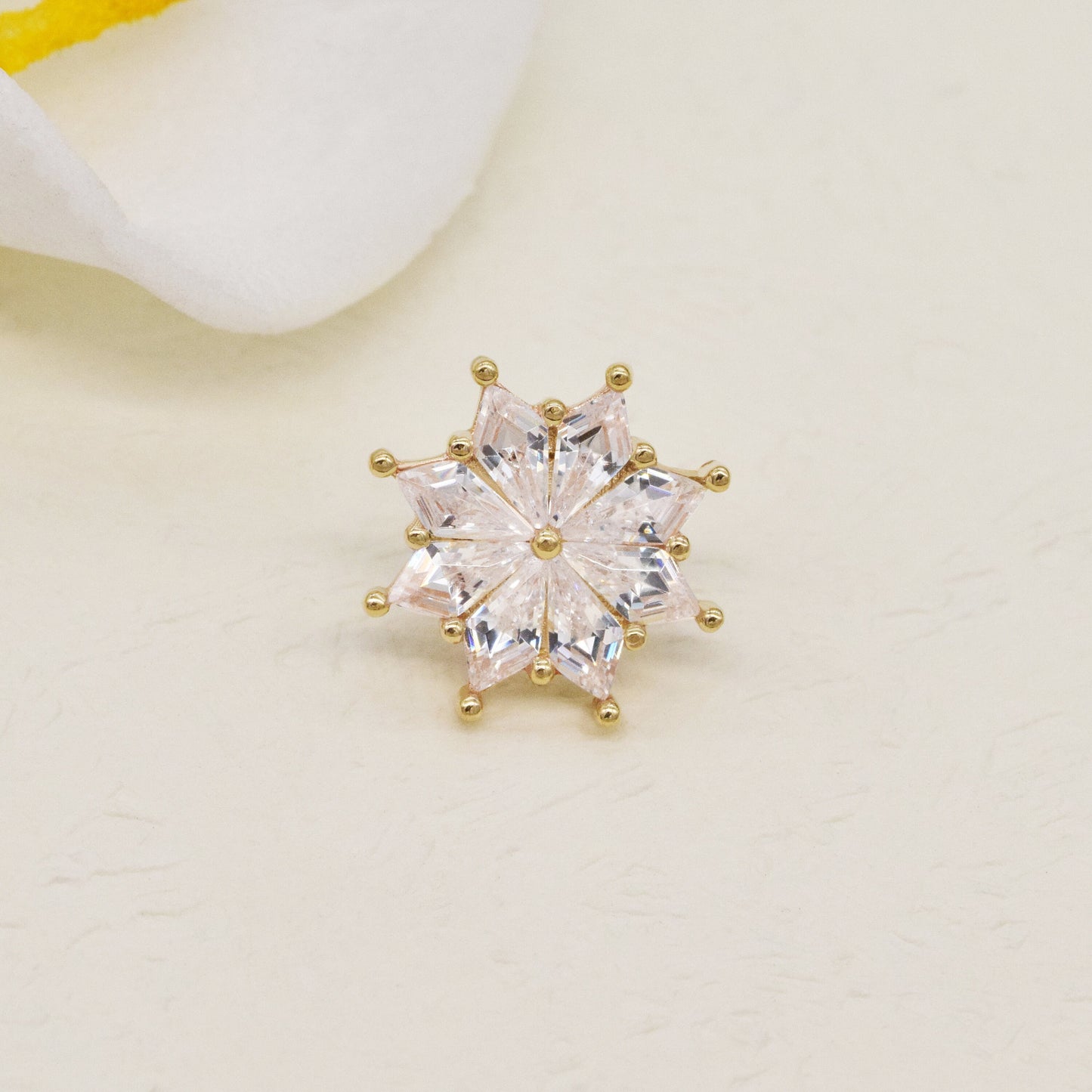 14K Solid Gold Starburst Cartilage Earring