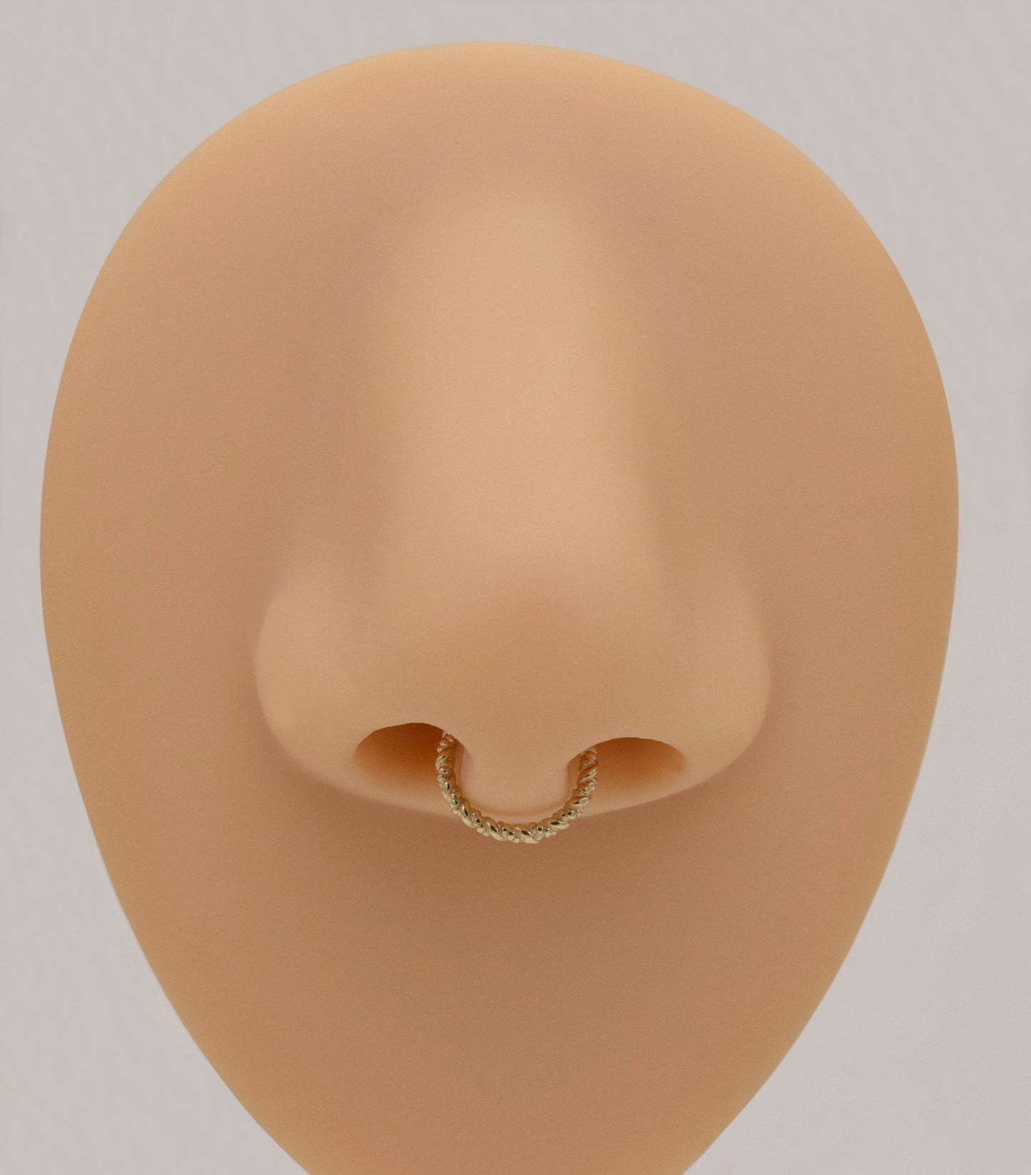 14K Solid Gold Twisted Septum Hoop 16G