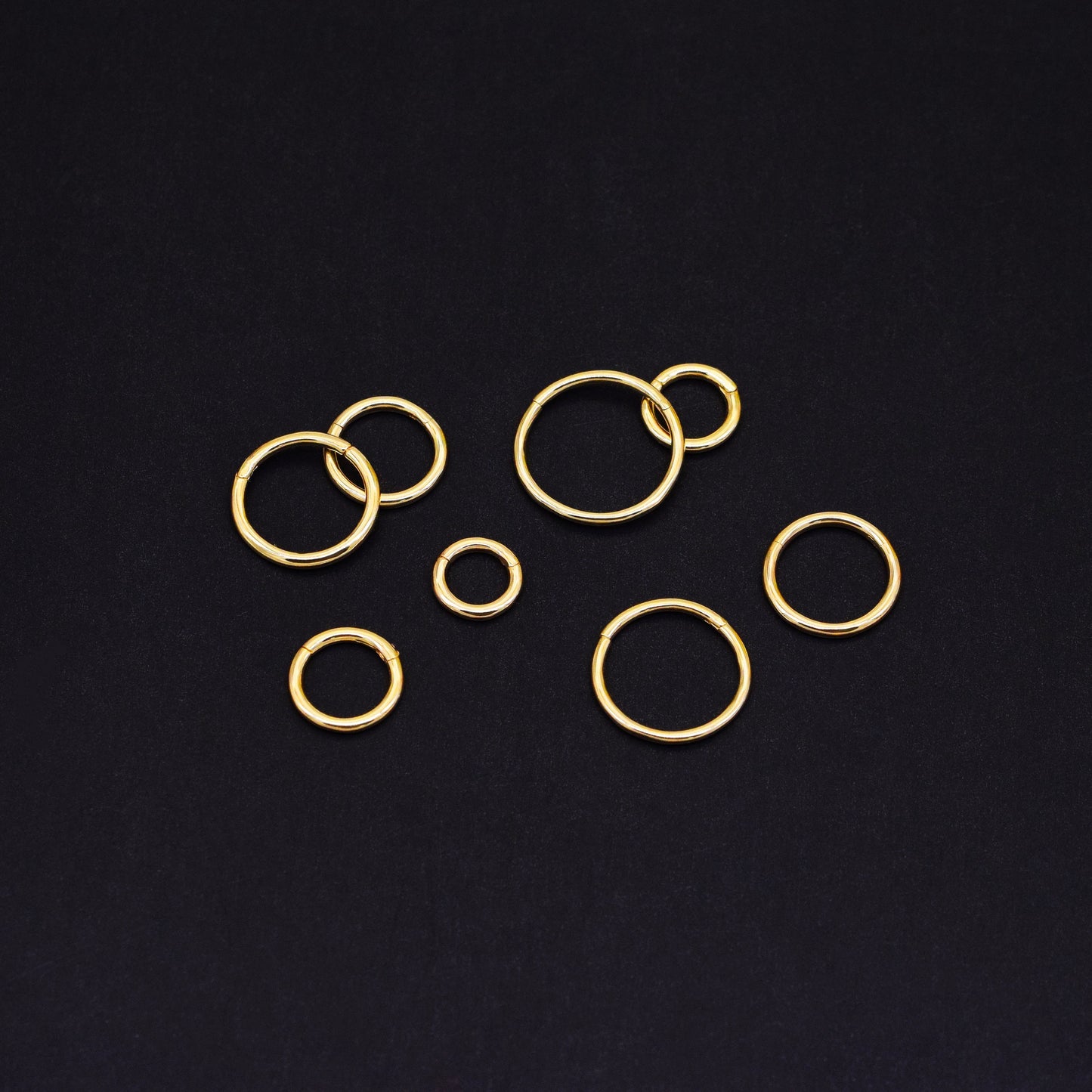 14K Solid Gold Hinged Hoop Earring 16G 18G